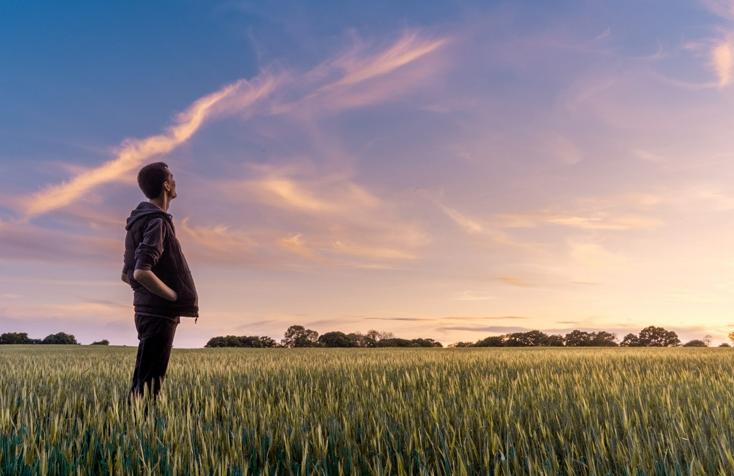 Person looking at field