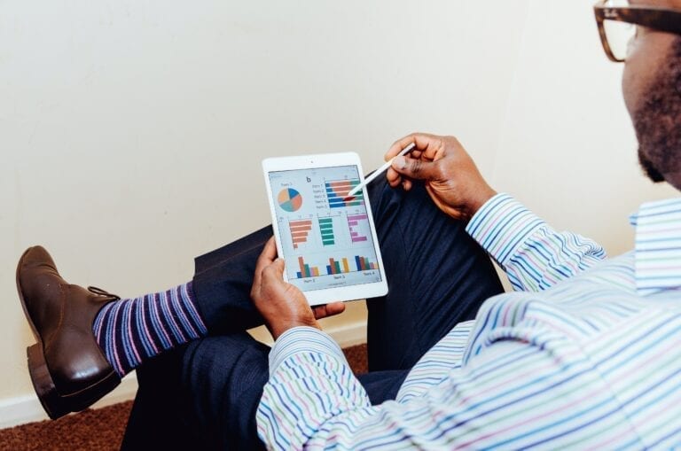 Man Looking At Ipad