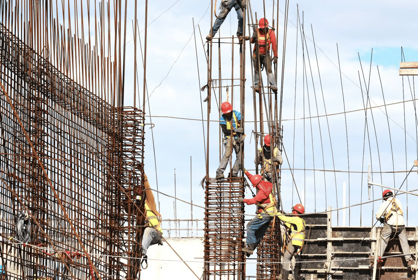 Construction site with workers